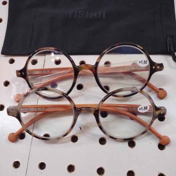 Two Pair of +1.50 Round Framed Readers by Tishui - Picture 3 of 5